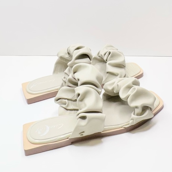 NEW Circus by Sam Edelman Women's Iggy Ruched Slide Sandals Ivory - Picture 7 of 8